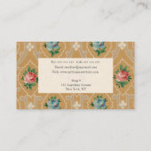 Vorlage für Vintage Wallpaper Muster-Haarstempel Visitenkarte (Rückseite)