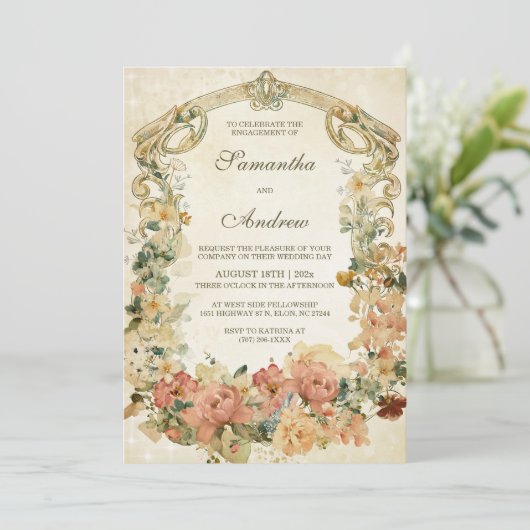 Vorlage für Vintage Wildblume (Stehend Vorderseite)