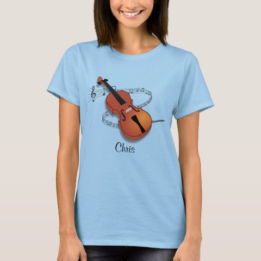 Vorlage für Violin-Musik T-Shirt (Vorderseite)