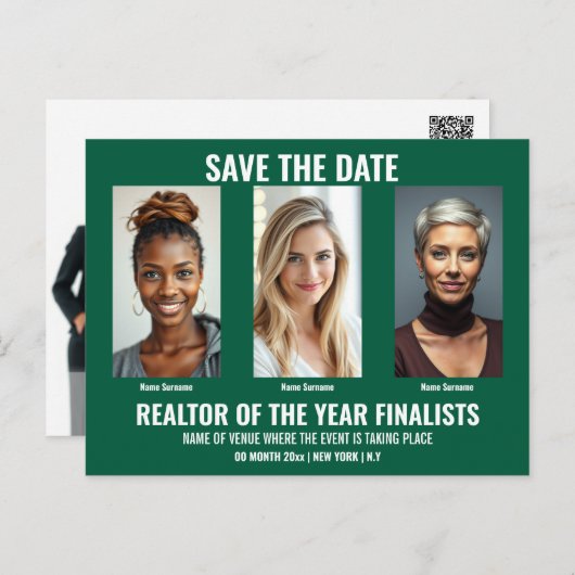 Vorlage für Visitenkarten 5 Foto DIREKT grün Postkarte (Vorne/Hinten)