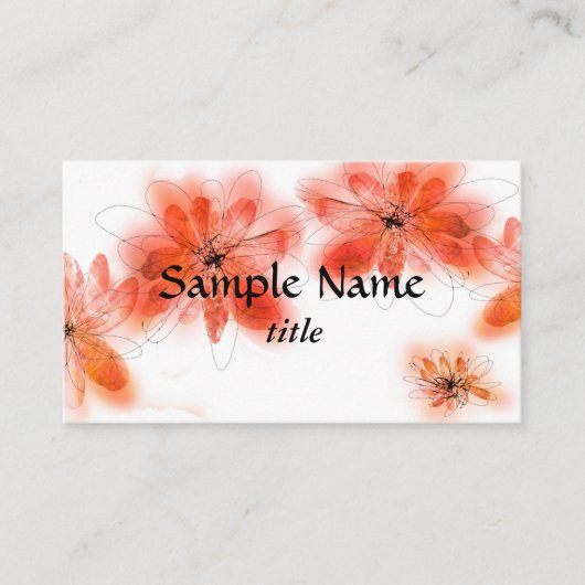 Vorlage für Visitenkarten Aquarellfarben Blume Visitenkarte (Vorderseite)