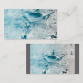 Vorlage für Visitenkarten blaues Feder-Foto Visitenkarte (Vorne/Hinten)