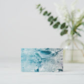 Vorlage für Visitenkarten blaues Feder-Foto Visitenkarte (Stehend Vorderseite)