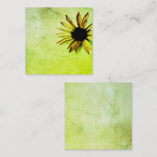 Vorlage für Visitenkarten - Blume grün Quadratische Visitenkarte (Vorne/Hinten)