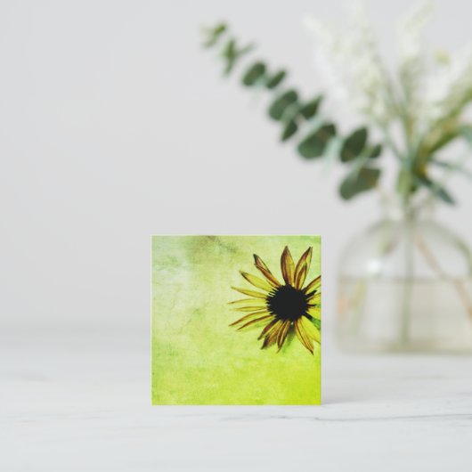 Vorlage für Visitenkarten - Blume grün Quadratische Visitenkarte (Stehend Vorderseite)