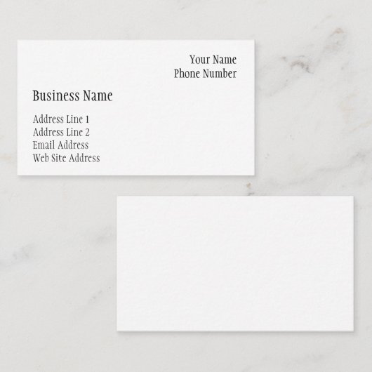 Vorlage für Visitenkarten (Eggshell finish) Visitenkarte (Vorne/Hinten)