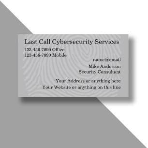 Vorlage für Visitenkarten für Cybersicherheitsdien Visitenkarte