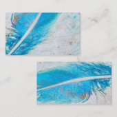 Vorlage für Visitenkarten mit blauer Feder Visitenkarte (Vorne/Hinten)