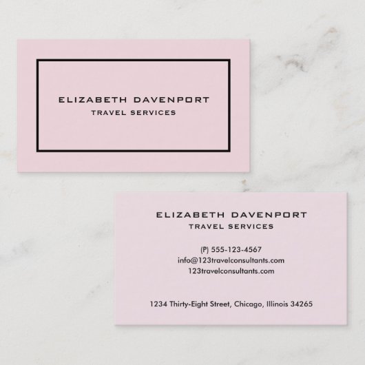 Vorlage für Visitenkarten rosa Visitenkarte (Vorne/Hinten)
