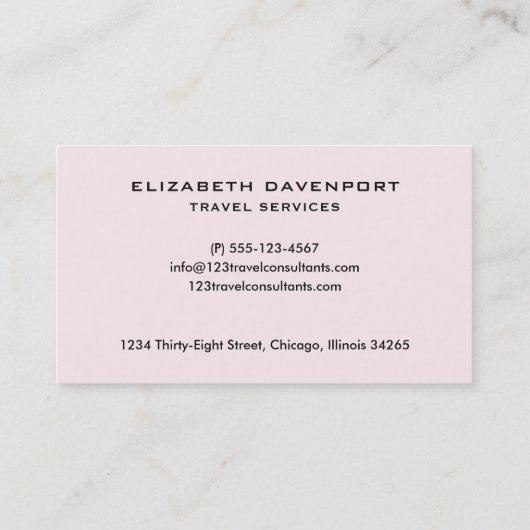 Vorlage für Visitenkarten rosa Visitenkarte (Rückseite)