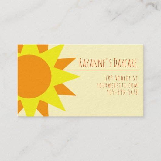 Vorlage für Visitenkarten **Sonnenschein Visitenkarte (Vorderseite)