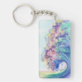 Vorlage für Wasserfarben und Meereswellen Schlüsselanhänger