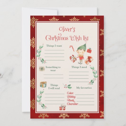 Vorlage für Weihnachtswünsche (Vorderseite)