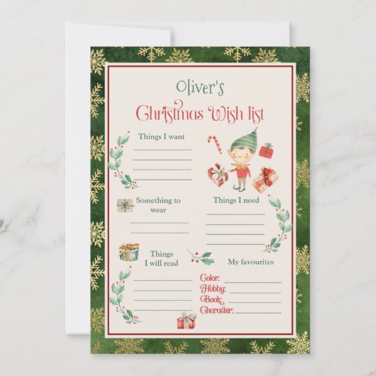 Vorlage für Weihnachtswünsche (Vorderseite)