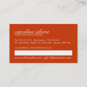 Vorlage für Wellness-Center- und Massenkarten Terminkarte (Rückseite)