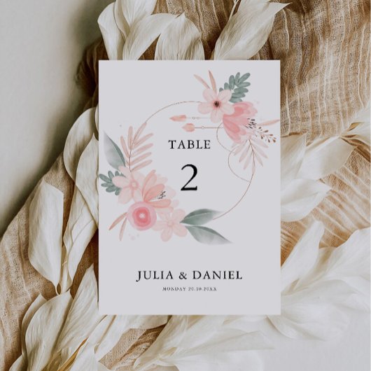 Vorlage für Wildblume-Hochzeitstabellen