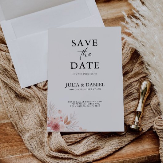 Vorlage für Wildblumen Save the Date