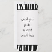 Vorlage für Zebra-Party Einladung in Rosa (Rückseite)