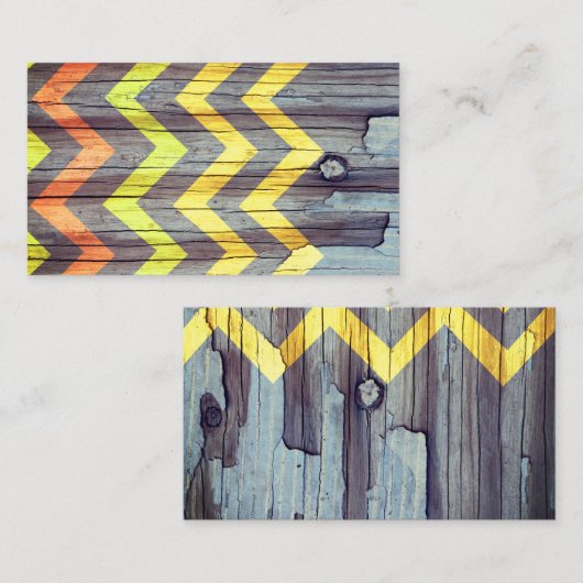 Vorlage für Zickzack Visitenkarten nach rustikalem Visitenkarte (Vorne/Hinten)