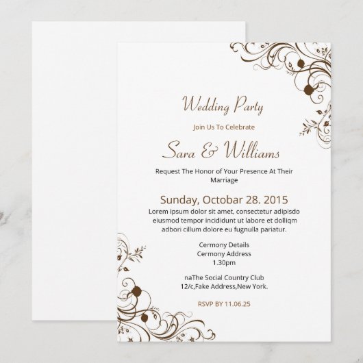 Vorlage für Zierhochzeiten (Vorne/Hinten)