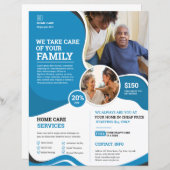 Vorlage für Zuhause Care Service Flyer (Vorne/Hinten)