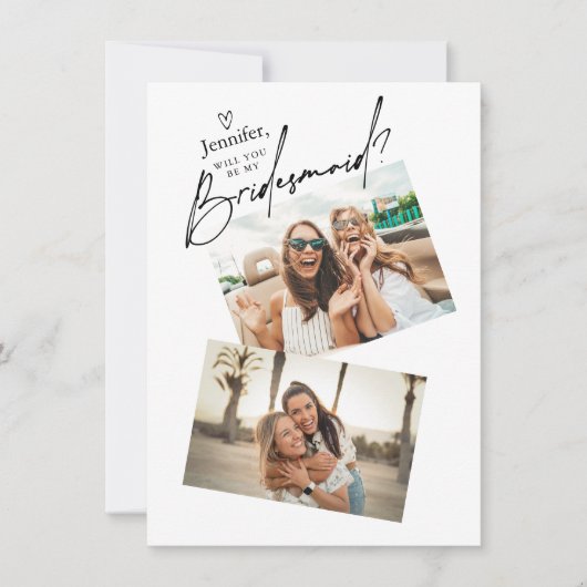 Vorlage für zwei Foto Bridesmaid-Vorlage (Vorderseite)