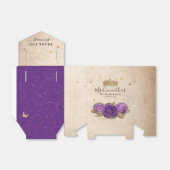 Vorlage Goldene Krone Lila Rose Danke-Party Geschenkschachtel (Ungefaltet)
