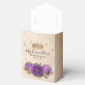 Vorlage Goldene Krone Lila Rose Danke-Party Geschenkschachtel (Geöffnet)