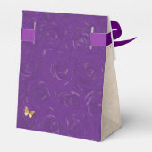 Vorlage Goldene Krone Lila Rose Danke-Party Geschenkschachtel (Rückseite)