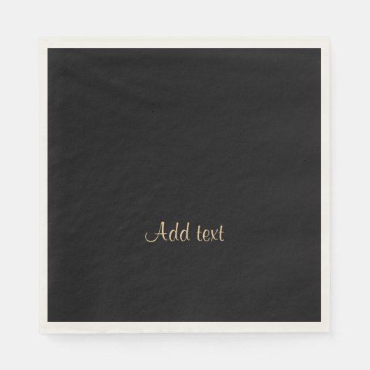 Vorlage, goldener Text auf Mitternacht schwarz Serviette (Vorderseite)