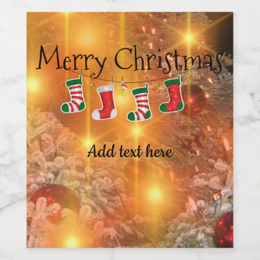 VORLAGE - Goldenes Weihnachten Weinetikett (Einzelnes Label)