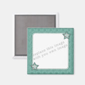 Vorlage: Green Star Frame Design Magnet (Vorderseite/Rückseite)