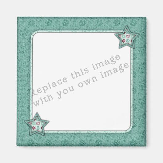 Vorlage: Green Star Frame Design Magnet (Vorne)