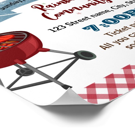Vorlage Grillen Fundraiser Poster (Ecke)