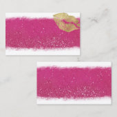 Vorlage "Hot Pink and Gold Lips" Visitenkarte (Vorne/Hinten)