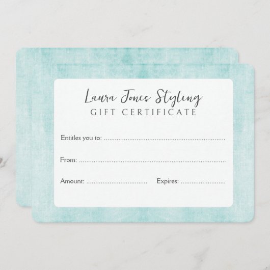 Vorlage Ihres Gutscheins (Vorne/Hinten)