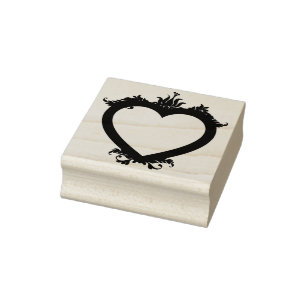 Vorlage legen Sie Ihren Namen Blumenhart Briefmark Gummistempel