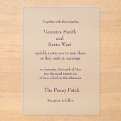 Vorlage Mattierte Acryleinladung (Vorderseite)