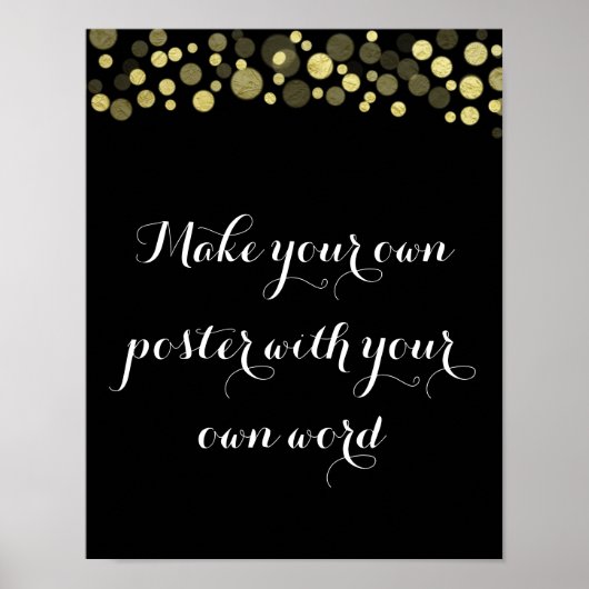 Vorlage mit goldenem Design Machen Sie Ihr eigenes Poster (Vorne)