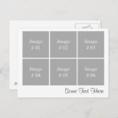 Vorlage mit sechs quadratischen Bildern und Text Postkarte (Vorne/Hinten)