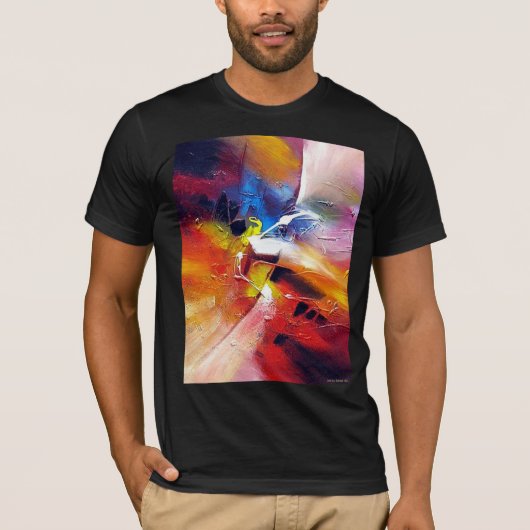 Vorlage Moderne Abstrakte Kunstmalerei Schwarz Far T-Shirt (Vorderseite)
