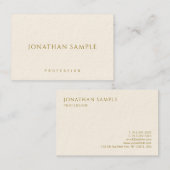 Vorlage Moderne Visitenkarten Gold Text Elegant Visitenkarte (Vorne/Hinten)