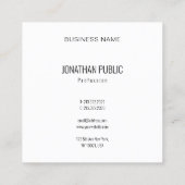 Vorlage Modernes Abstraktes Elegantes Beruflich Quadratische Visitenkarte (Rückseite)