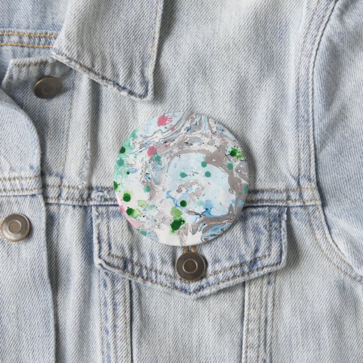 Vorlage Modernes, Abstraktes Marmor in rosa Blau Button (Beispiel)