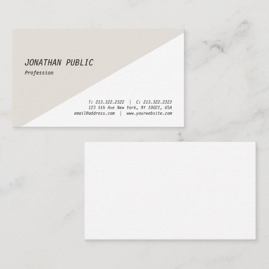 Vorlage Modernes, einfaches Elegantes Beruflich Visitenkarte (Vorne/Hinten)