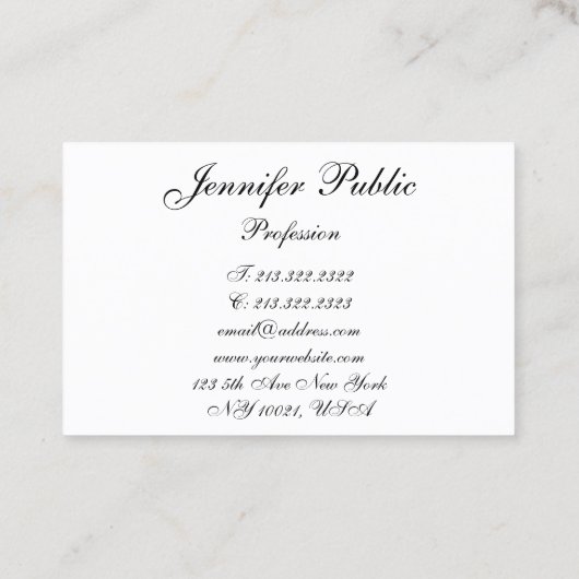 Vorlage Modernes, handgeschriebenes Skript Elegant Visitenkarte (Rückseite)