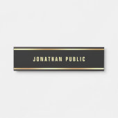 Vorlage Modernes Schwarz und Gold individuell anpa Türschild (Vorderseite )