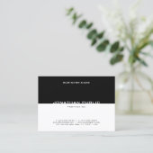 Vorlage Modernes Schwarz-weißes Elegantes Beruflic Visitenkarte (Stehend Vorderseite)