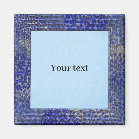Vorlage - Pastellblau mit mittlerem blauen Rahmen Magnet (Vorne)