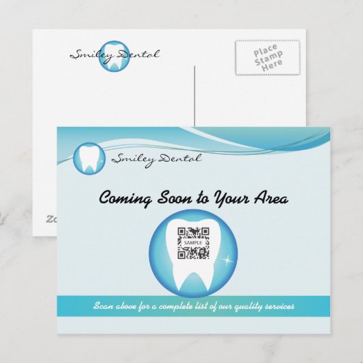 Vorlage Postkarte Zahnbehandlung (Vorne/Hinten)